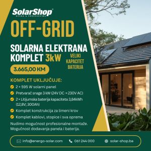 OFF GRID SOLARNA ELEKTRANA KOMPLET 3 kW (II)