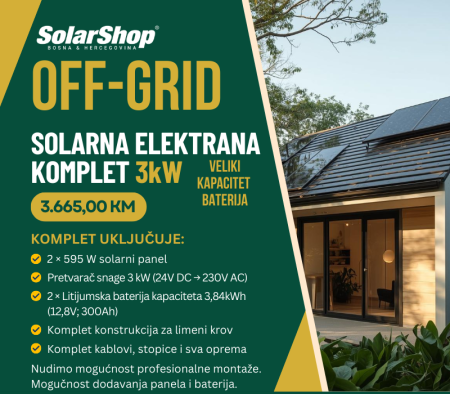 OFF GRID SOLARNA ELEKTRANA KOMPLET 3 kW (II)