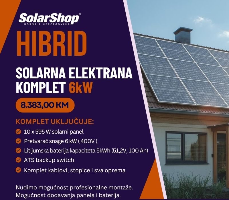 HIBRIDNA SOLARNA ELEKTRANA KOMPLET 6 kW (II)