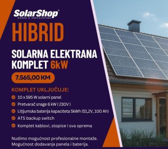 HIBRIDNA SOLARNA ELEKTRANA KOMPLET 6 kW