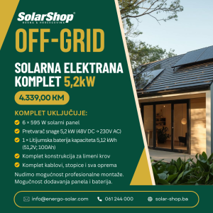 OFF GRID SOLARNA ELEKTRANA KOMPLET 5,2 kW