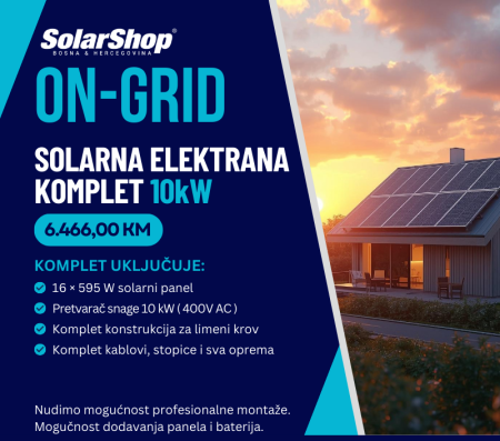 ON-GRID SOLARNA ELEKTRANA KOMPLET 10 kW