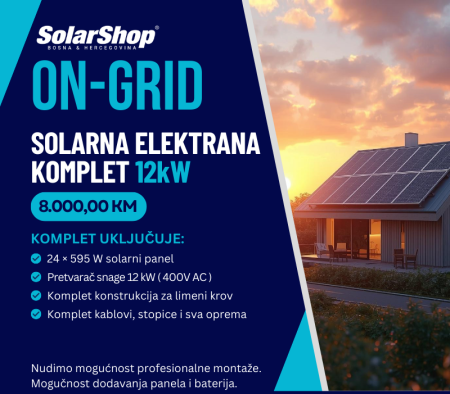 ON-GRID SOLARNA ELEKTRANA KOMPLET 12 kW